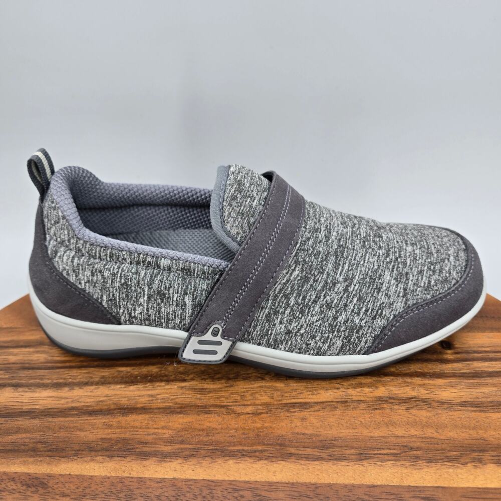 Orthofeet Shoes Women's 7.5 Wide Gray Stretch Slip On Orthotic Comfort Walking